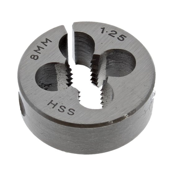 HSS Straight Flute Split Die M8 x 1.25, 1in OD