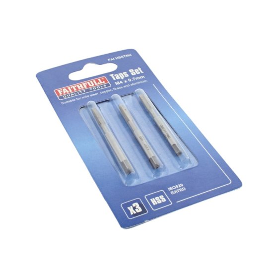 HSS Straight Flute Tap Set M4 x 0.7 - Pack of 3
