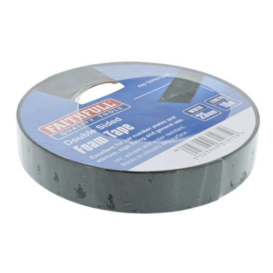 Double-Sided Foam Tape Black 25mm x 10m