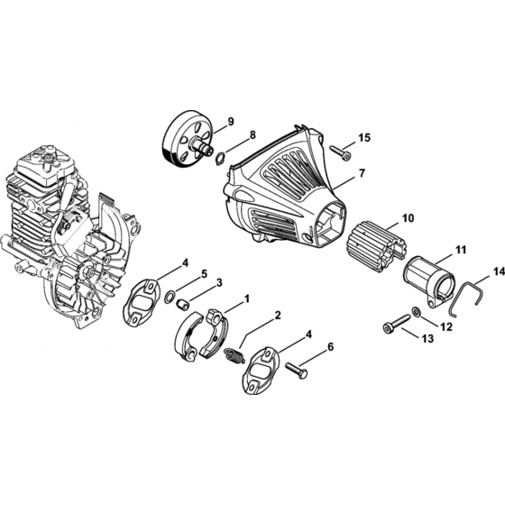 Clutch, Fan Housing for Stihl FC 91/96
