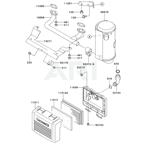 Air Filter & Muffler for FH430V