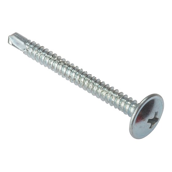 Baypole Self-Drill Screw Phillips Wafer Head ZPᅠ4.8ᅠxᅠ50mmᅠBox 100 by Forgefix - 100BPS4850ZP