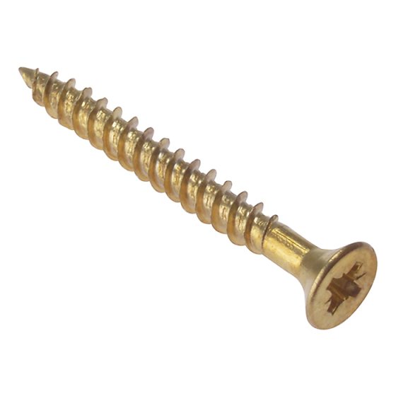 General Purpose Pozi Screw CSK TT Electro Brass 1.1/2in x 8 Box 200 by Forgefix - CSK1128EB