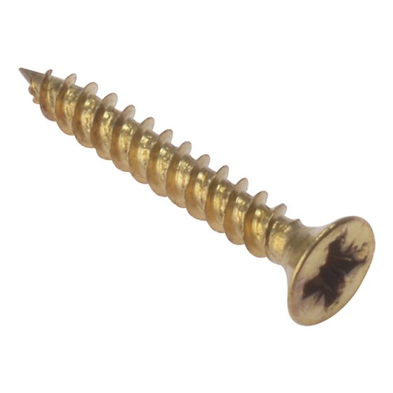 General Purpose Pozi Screw CSK TT Electro Brass 1.1/2in x 6 Box 200 by Forgefix - CSK1126EB