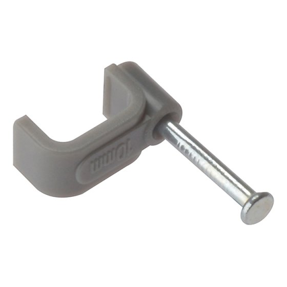 Cable Clip Flat Grey 1.00mm Box 100 by Forgefix - FCC1G