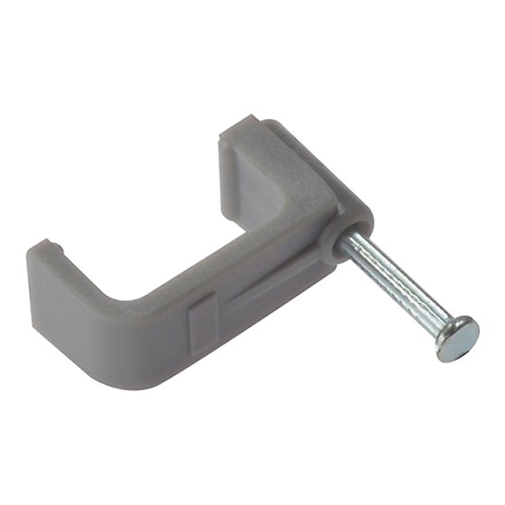 Cable Clip Flat Grey 10.00mm Box 100 by Forgefix - FCC10G