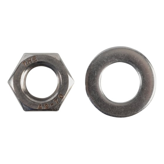 Hexagonal Nuts & Washers A2 Stainless Steel M12 Forge Pack 6 by Forgefix - FPNUT12SS