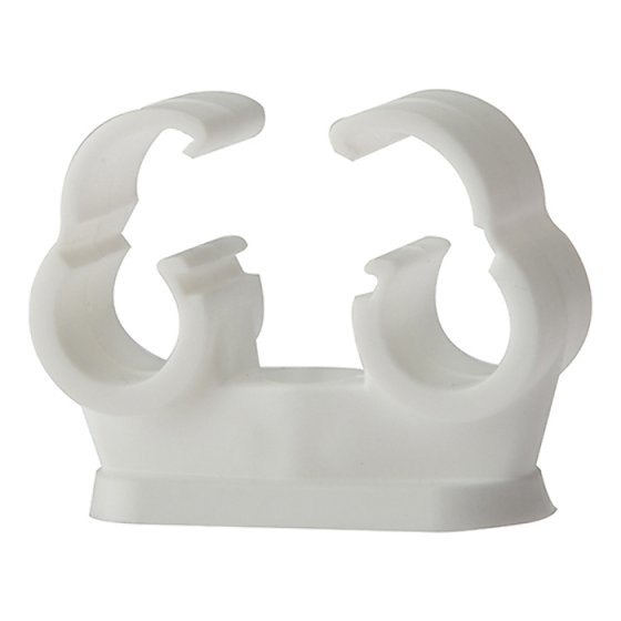 Pipe Clip Double Cliplock 15mm Box 50 by Forgefix - PCDC15