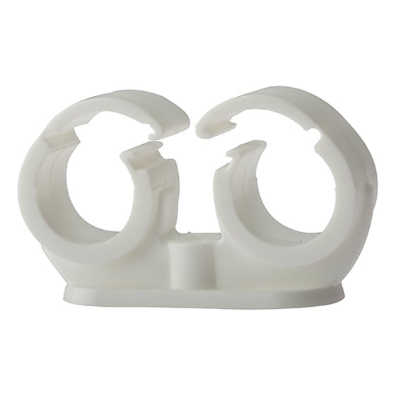 Pipe Clip Double Cliplock 28mm Box 50 by Forgefix - PCDC28