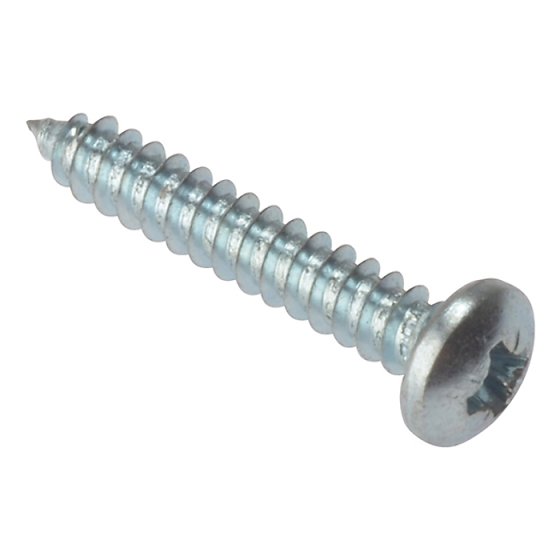 Self-Tapping Screw Pozi Pan Head ZP 1/2in x 8 Box 200 by Forgefix - STPP128ZP
