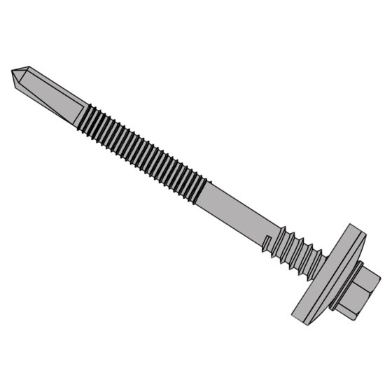 TechFast Composite Panels to Steel Hex Screw No.5 Tip 5.5 x 125mm Box 100