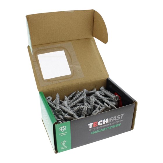 TechFast Masonry Screw TORX Compatible CSK 6.3 x 45mm (Box 100)