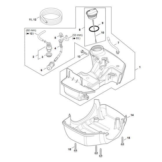 Fuel Tank Assembly for Stihl FS 411C