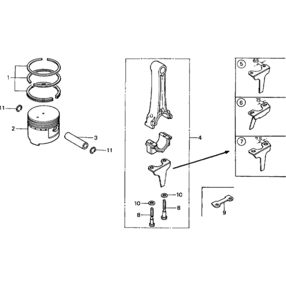 Piston Assembly for Honda G150