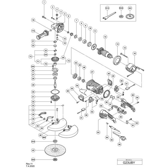 Hikoki G23UBY Main Assembly