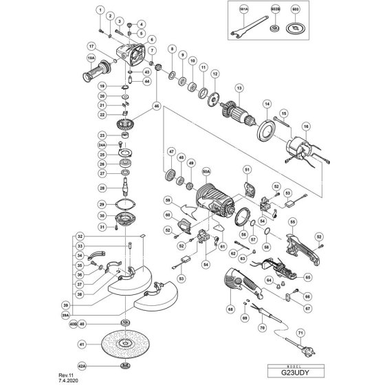 Main Assembly for Hikoki G23UDY