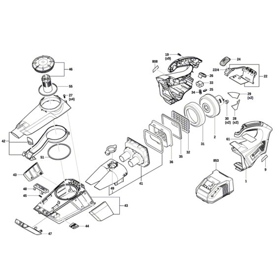 Bosch GAS 18V-1 Vacuum Assembly