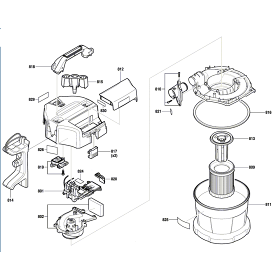 Cordless Dust Extractor Assembly