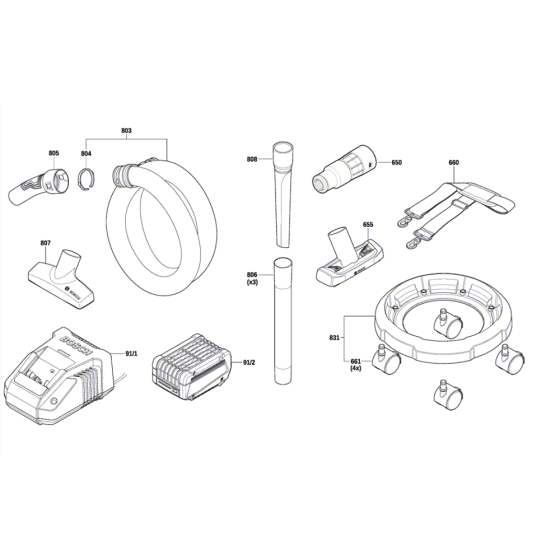 Cordless Dust Extractor Assembly