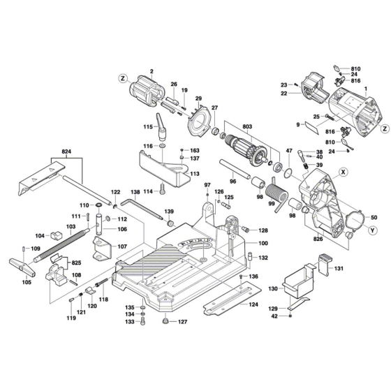 Dry Cutter Assembly Bosch GCD 12 JL