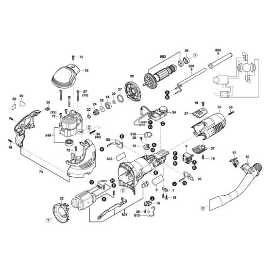 Bosch GET 75-150 Sander Assembly