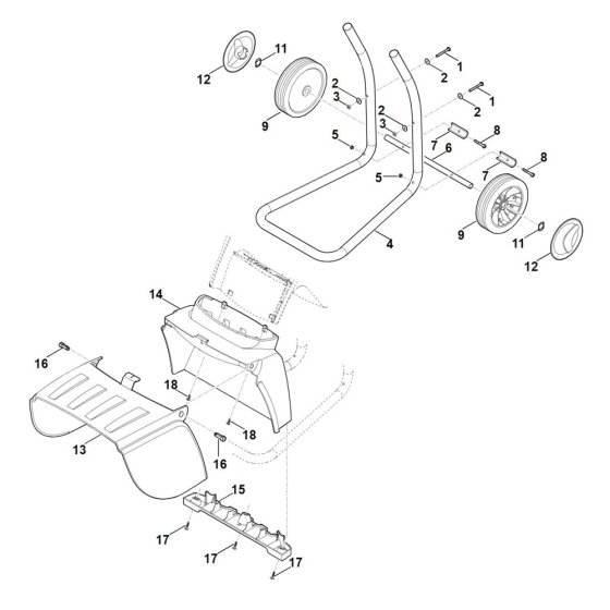 Wheel Carrier for Stihl Shredder