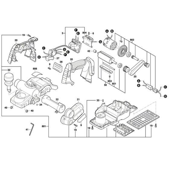 Cordless Planer Assembly
