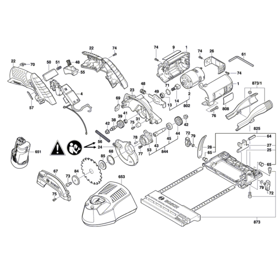 Cordless Circular Saw Assembly