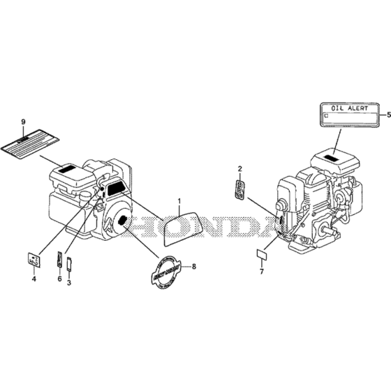 Label Assembly for Honda GS190A