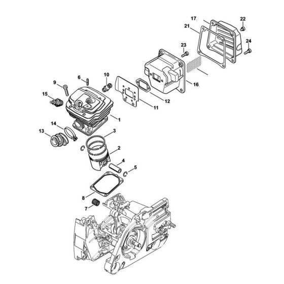 Cylinder and Muffler for GS461