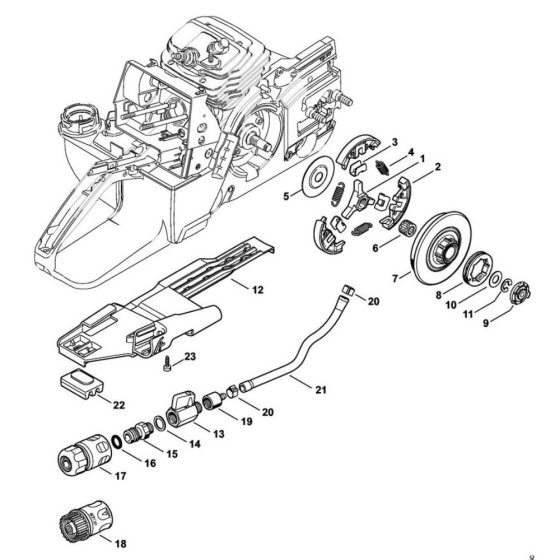 Clutch & Water Connection