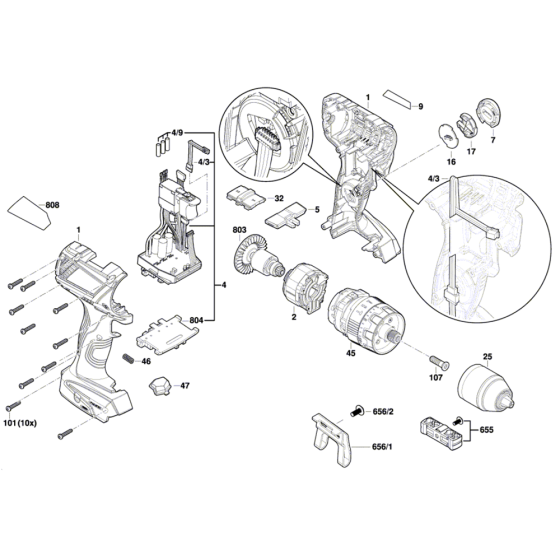 Cordless Combi Drill Assembly
