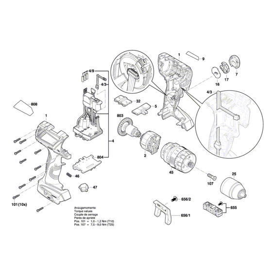 Bosch GSB 18V-60 C Assembly