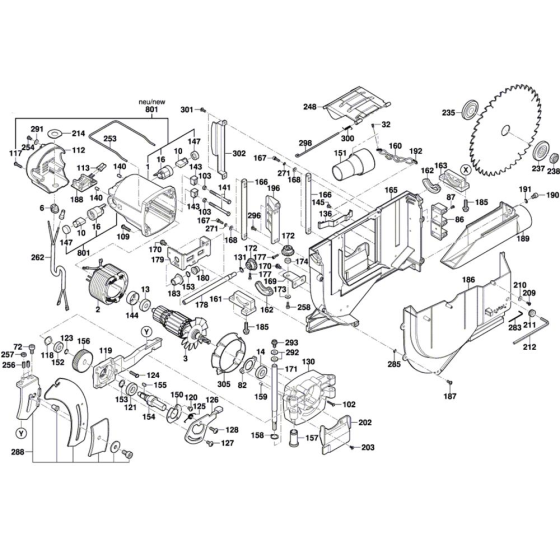 Bosch GTS 10 J Table Saw Assembly