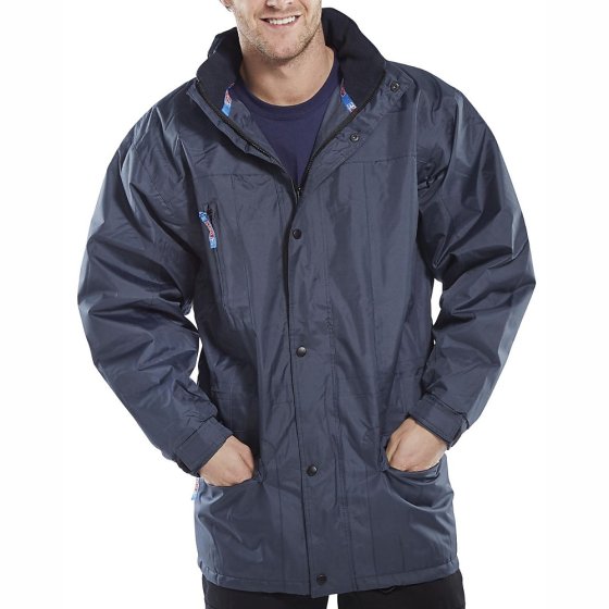 Guardian Jacket Poly Quilt Lining 2way Front Zip & Storm Flap Navy Blue XXL