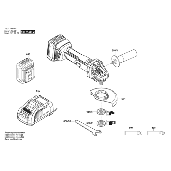 Auxiliary Handle for Bosch GWS 18V-7