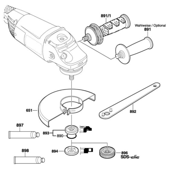 Main Assembly for Bosch GWS 22-180 H