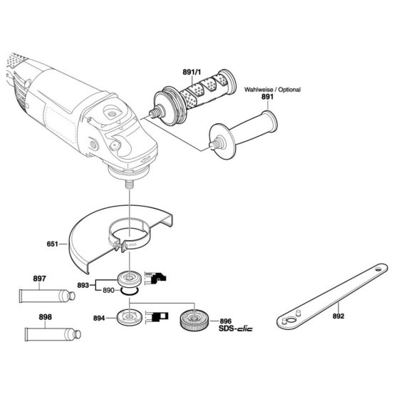 Main Assembly for Bosch GWS 22-230 H