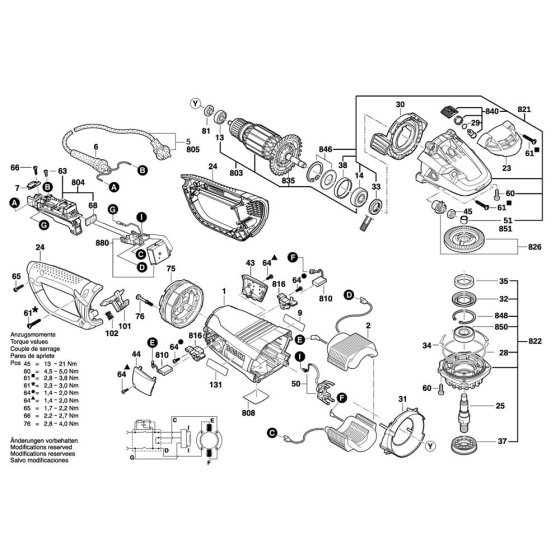 Main Assembly for Bosch GWS 24-230 LVI