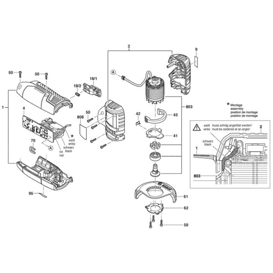 Bosch GWS 12V-76 Assembly