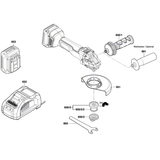 Cordless Angle Grinder Assembly