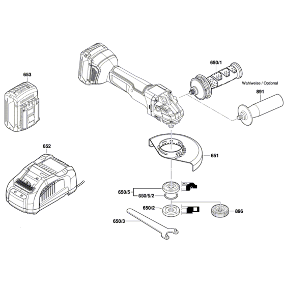 Angle Grinder Assembly for Bosch