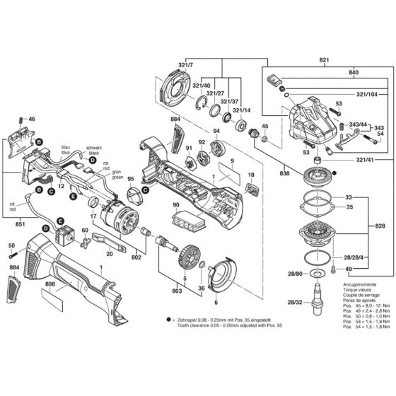 Bosch GWS 18V-125 C Assembly