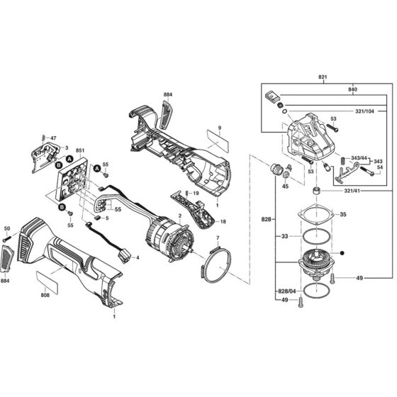 Main Assembly for Bosch Grinder