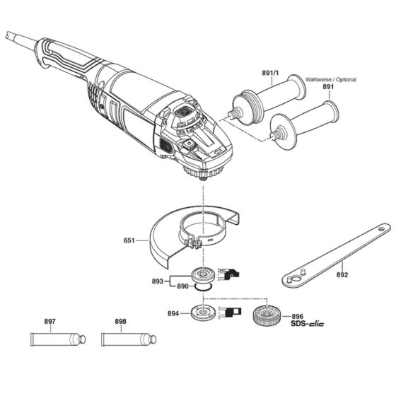 Main Assembly for Bosch GWS 22-230 P