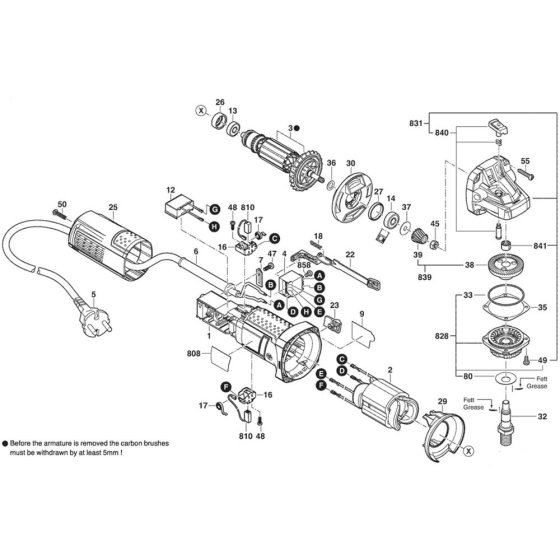 Main Assembly for Bosch GWS 750