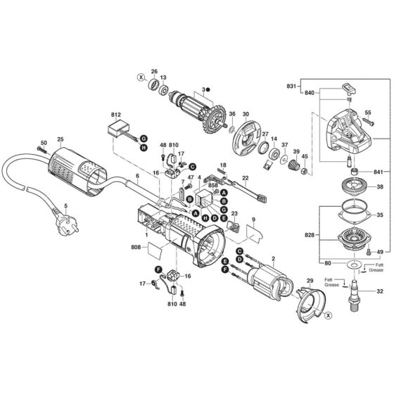 Main Assembly for Bosch GWS 750
