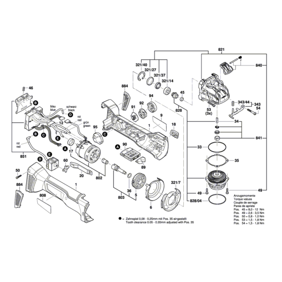 Angle Grinder Assembly for Bosch