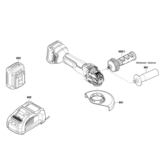 Cordless Angle Grinder Assembly