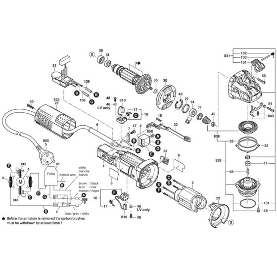 Main Assembly for Bosch GWX 9-115 S